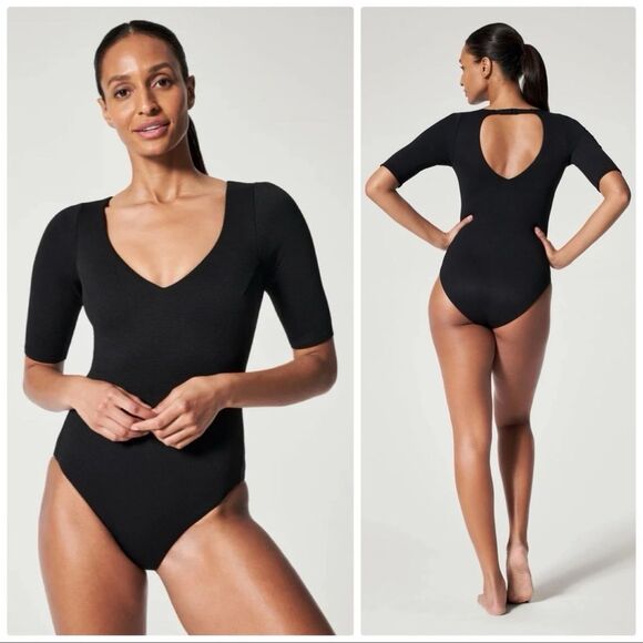 SPANX shape swim pique Shaping one piece in very black Size XL NWT - Picture 1 of 7